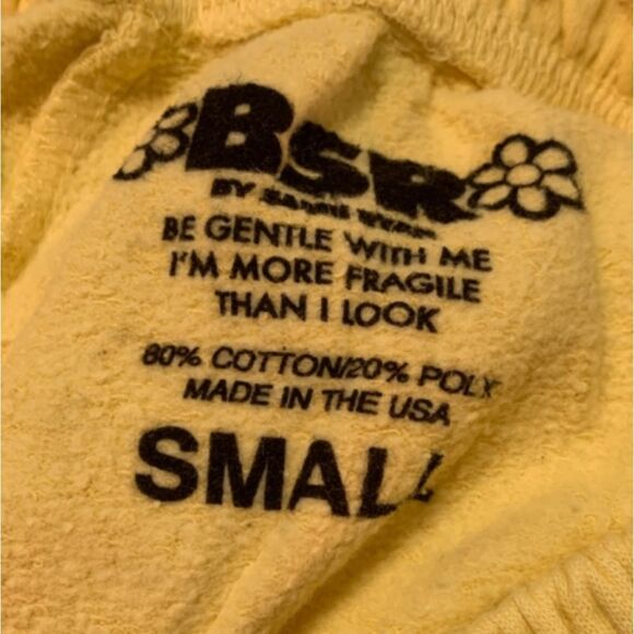 New  Yellow Jogger Sweat Pant by Samii Ryan Flower & Bee Graphic Size Small - Picture 9 of 10
